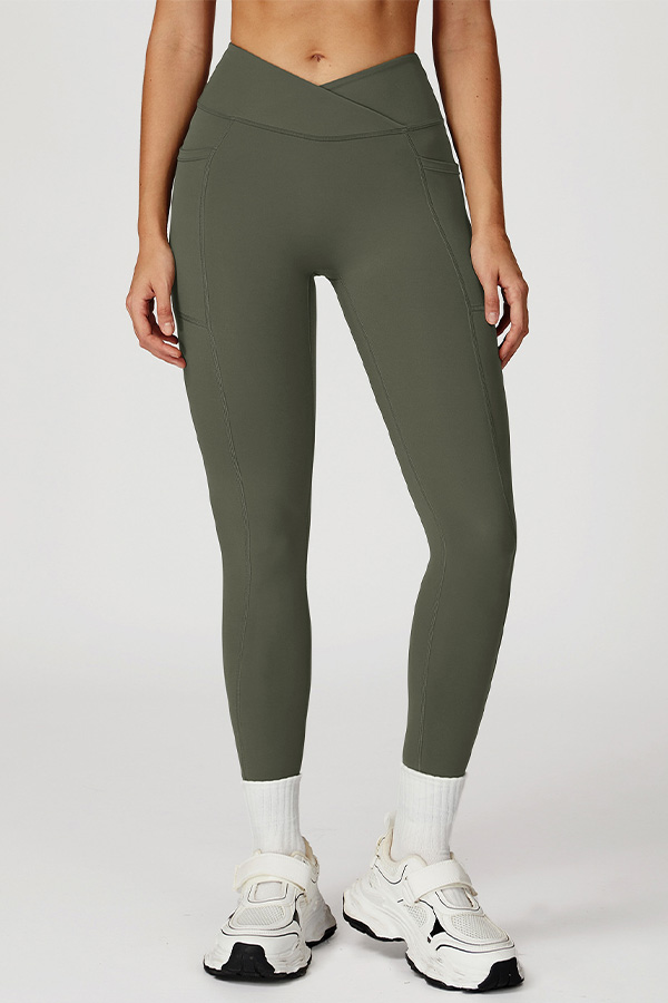 Bare-feel High-Waist Cross Leggings