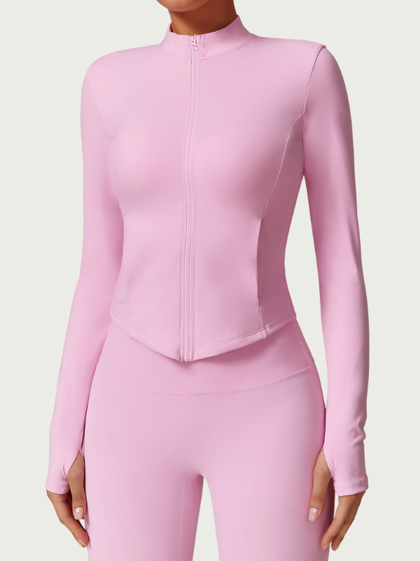 ZIYANG (Yiwu Ziyang Import & Export Co., Ltd.) Women’s Stand Collar Fleece Yoga Jacket: Windproof Long Sleeve Activewear
