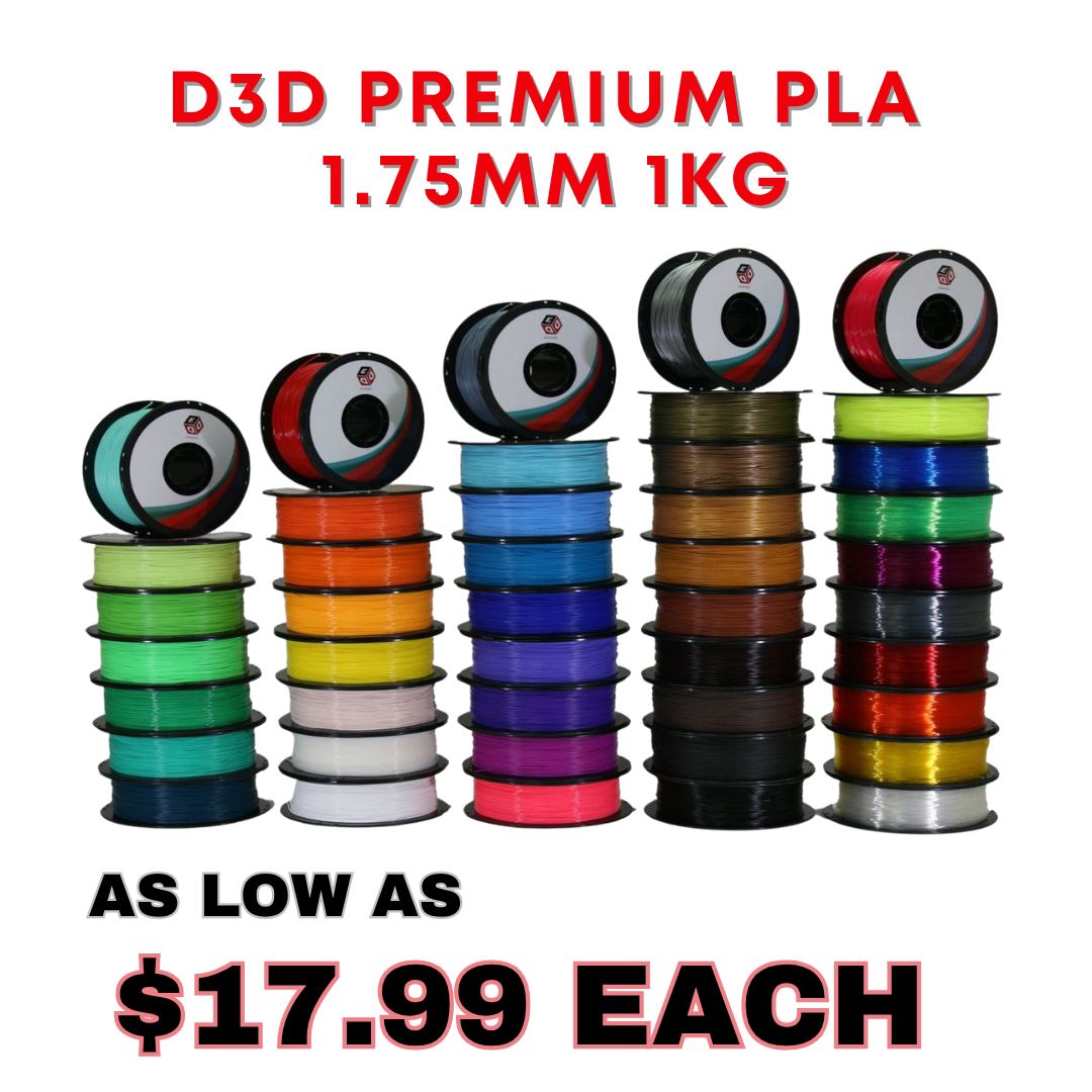 D3D Premium D3D Premium PLA 1.75mm - 1 kg- Various Colors