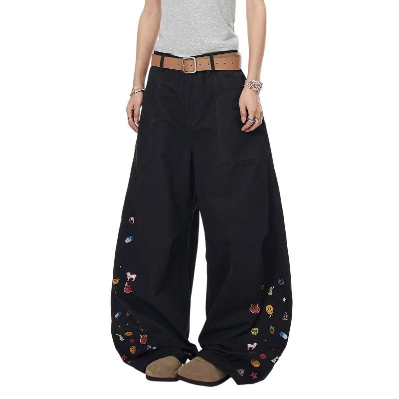 Yunkai Clothing (Foshan) Co., Ltd. American-style Loose Straight Lightweight Garment Dyed Canvas Hip Hop Floor-Length Pants...