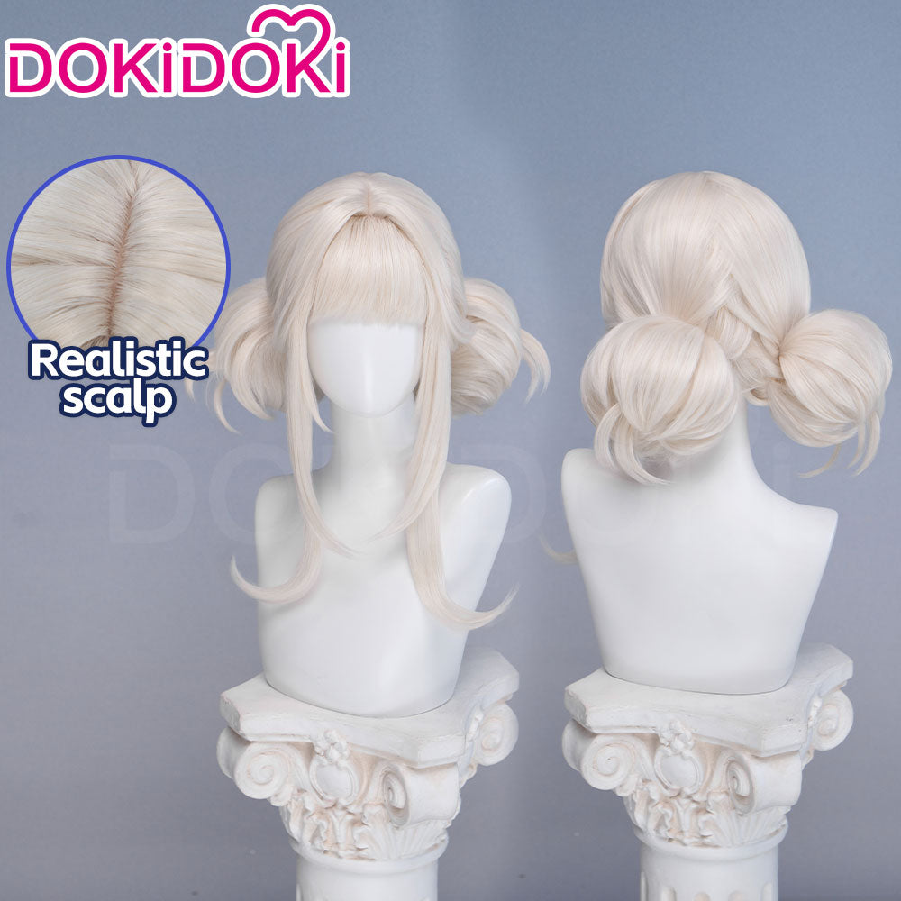 DokiDoki Game Cosplay Wig Short White Hair Detachable Buns