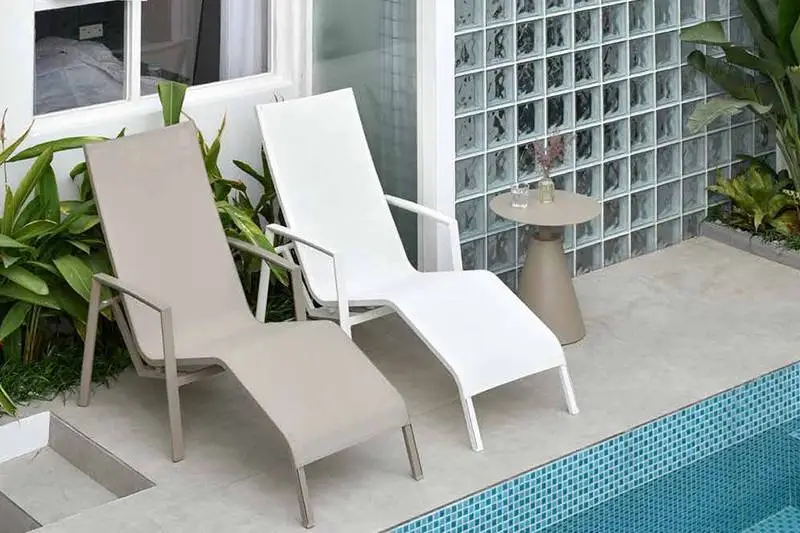 LoFurniture (Guangdong Dening Furniture Co., Ltd.) Modern Outdoor Furniture Sling Reclining Beach Sun Lounger