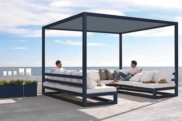 King Arts Furniture Manufacturer China Outdoor pergola sofa daybed manufacturer in China