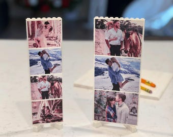 lilidesigners Custom Brick Photo Puzzle | Personalized Building Block Display | 3–4 Image Puzzle Gift