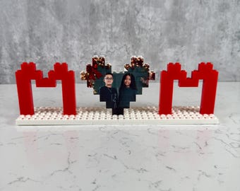 lilidesigners Custom MOM Brick Puzzle | Personalized Heart Photo Gift | Mothers Day Building Block...