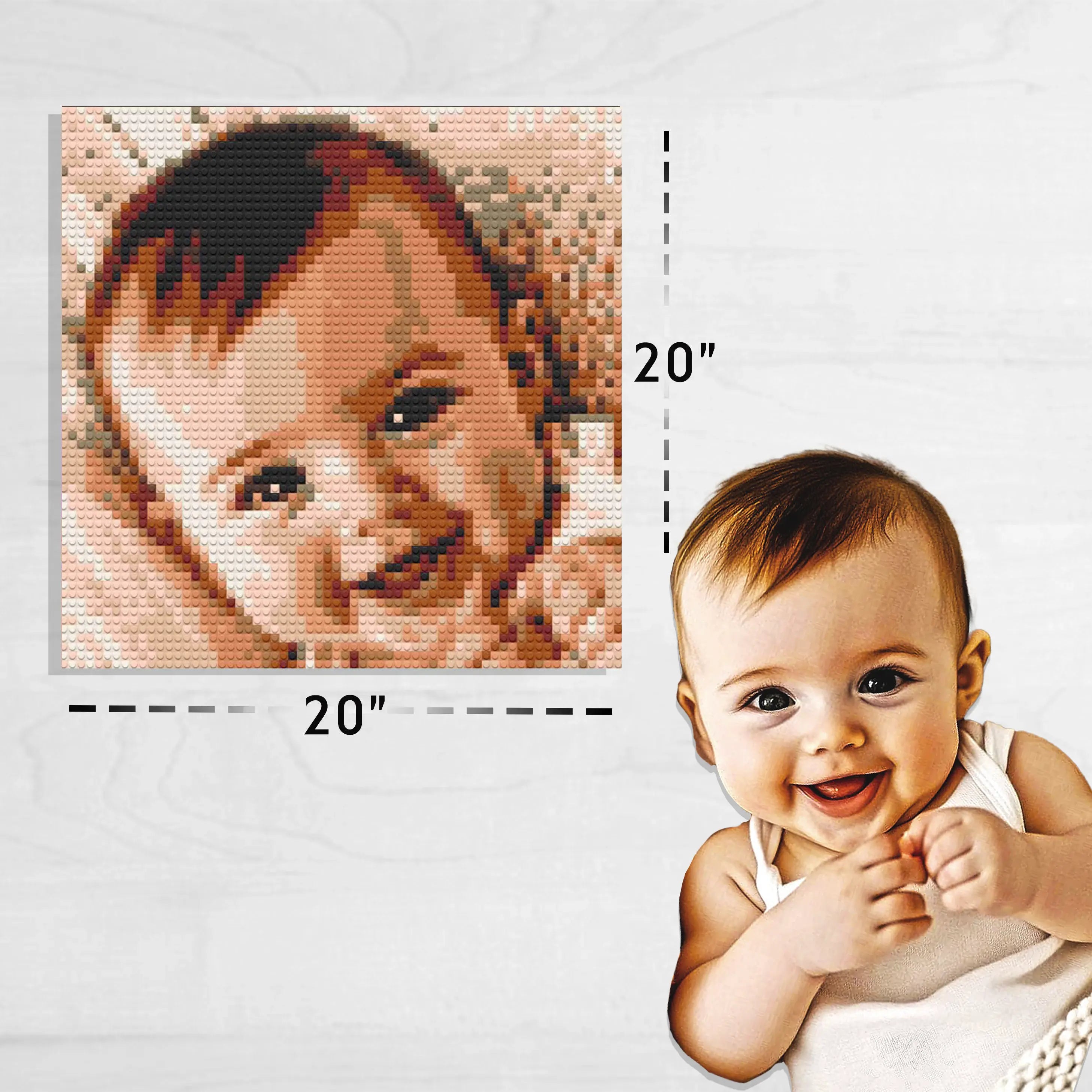 Memobrick Custom Bricked Mosaic Portrait 20×20"