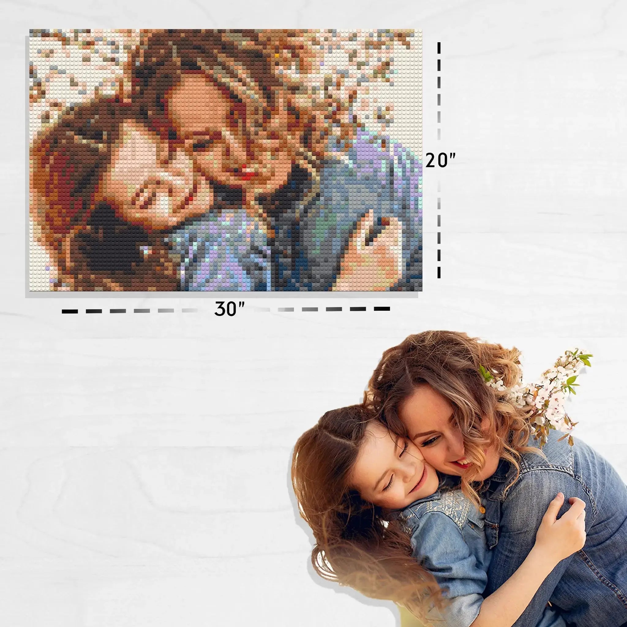 Memobrick Custom Bricked Mosaic Portrait 30x20"