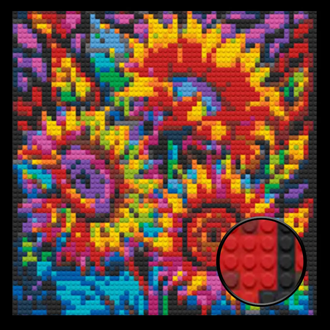 Memobrick FLOWER BRICKED MOSAIC PORTRAIT 20X20
