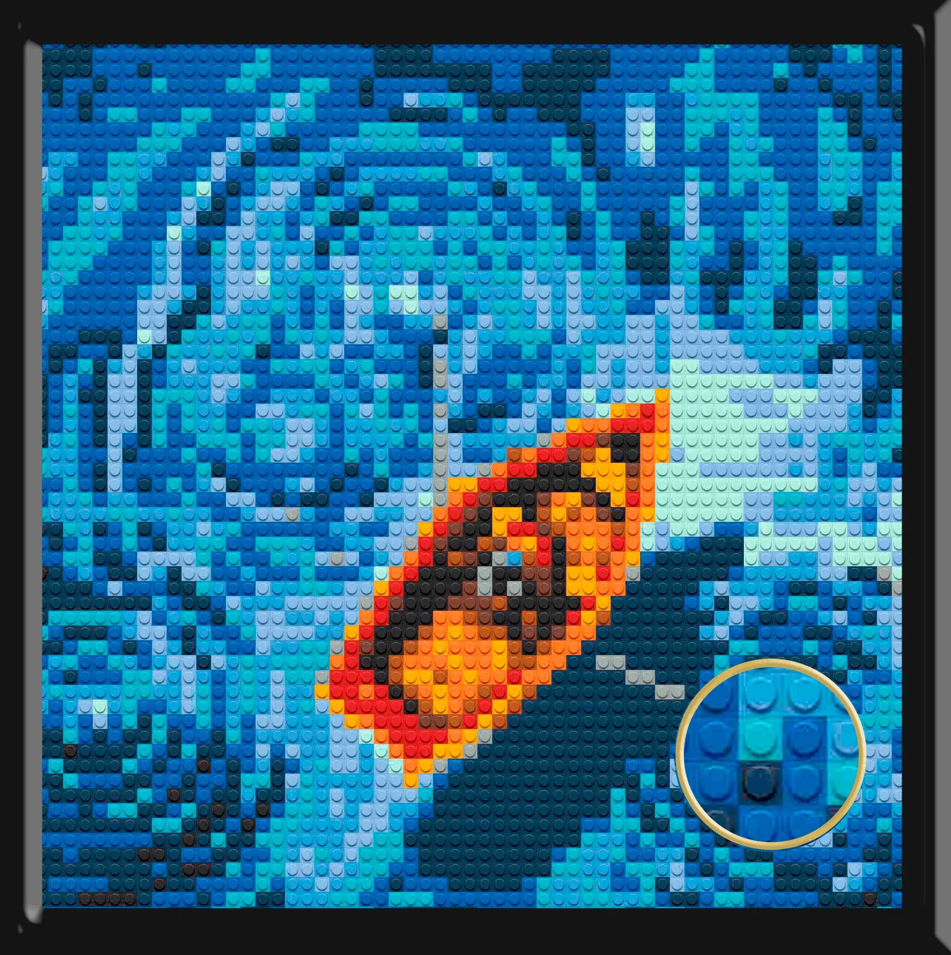 Boat Blue Ocean Home Decor Bricked Mosaic Portrait 20x20