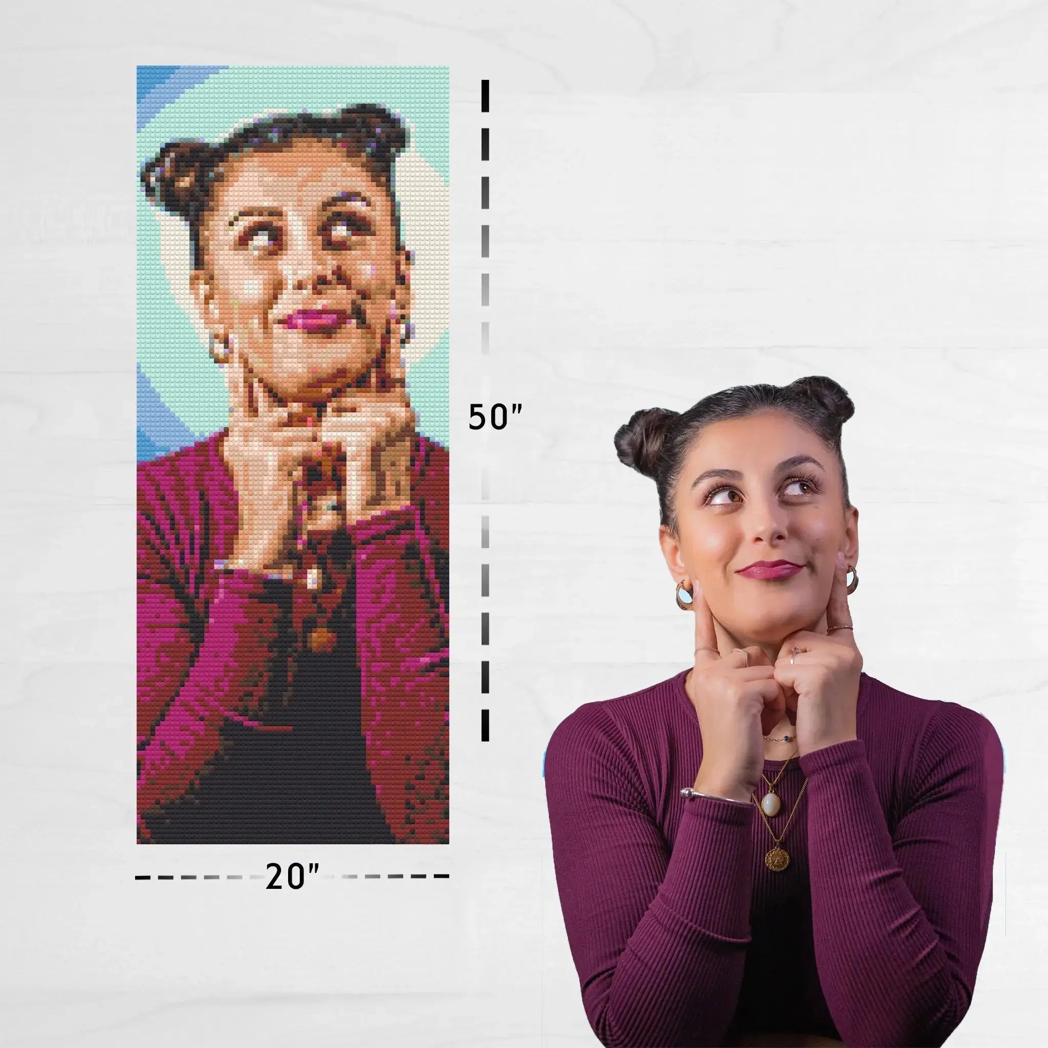 Custom Bricked Mosaic Portrait 20x50"