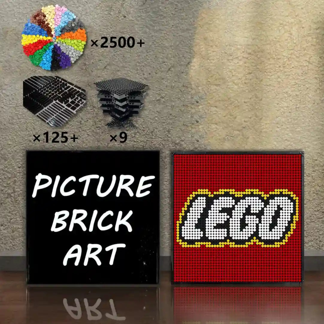 Picture Brick Art LEGO Mosaic Wall Art-Lego Logo Pixel Art-48x48