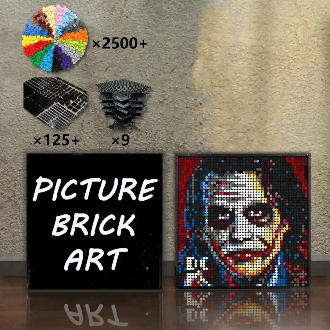 Picture Brick Art LEGO Mosaic Wall Art-Joker Portrait Custom Picture-48x48