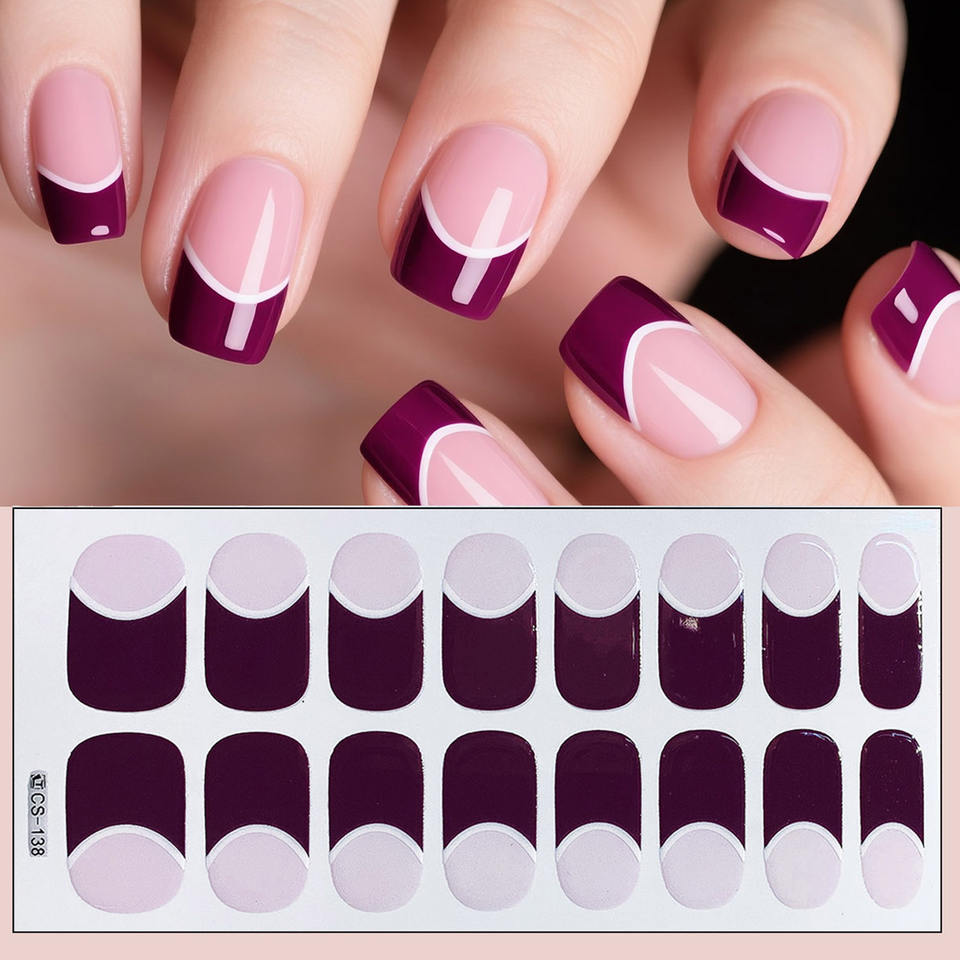 Jinan Maixi Biotechnology Co., Ltd. Factory Wholesale No UV Gel Nail Stickers French Nail Wraps Needed Custom Logo Packaging...