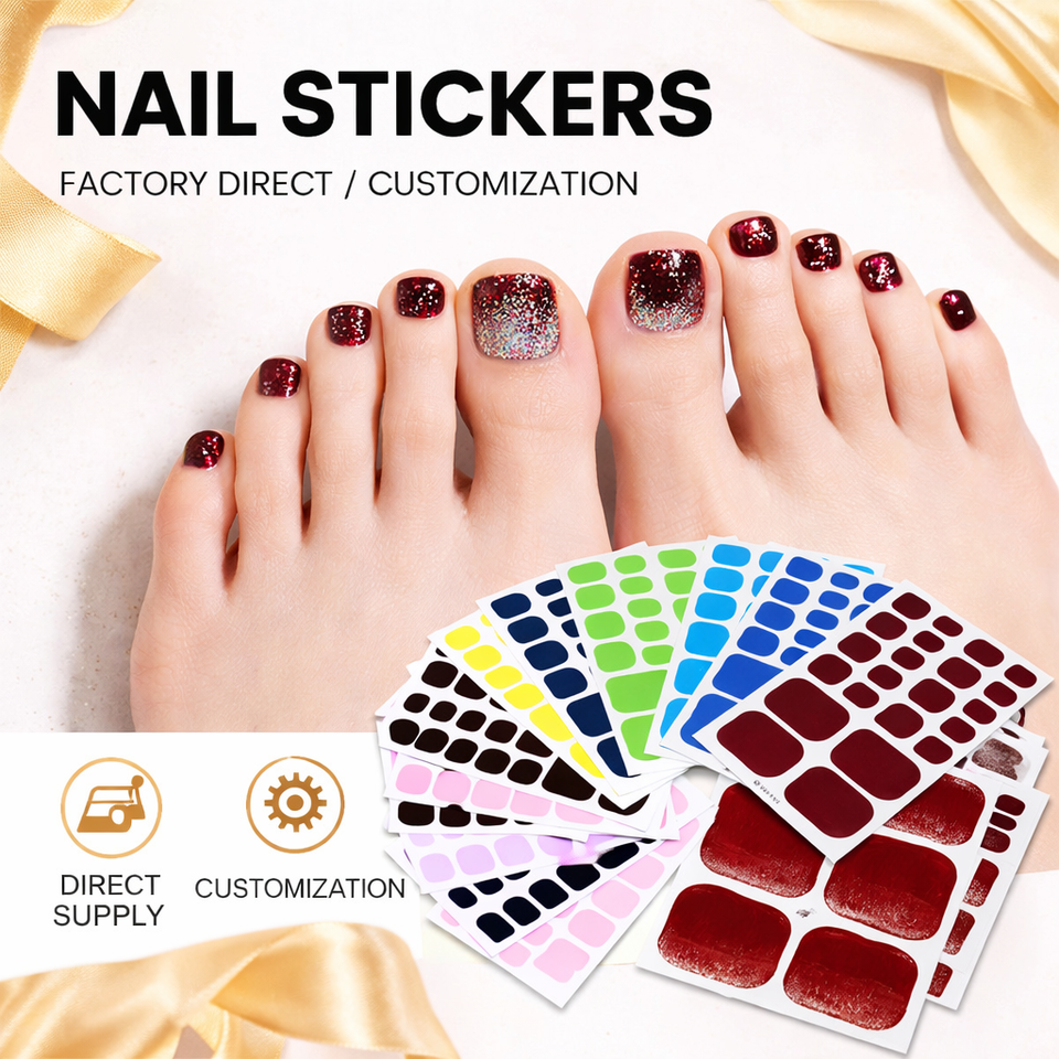 Jinan Maixi Biotechnology Co., Ltd. Semi Cured Gel Toe Nail Stickers No UV Lamp Gel Nail Wraps for Toes Custom Packaging Nail...