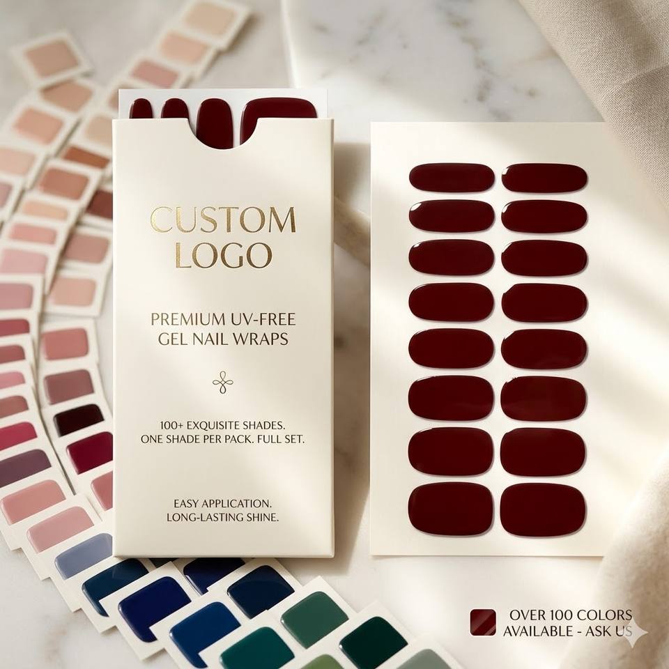 Foshan Mino Research Biotechnology Co., Ltd. UV-Free Gel Nail Wraps Wholesale 100 Plus Solid Colors Selection Hema-Free Vegan Custom...