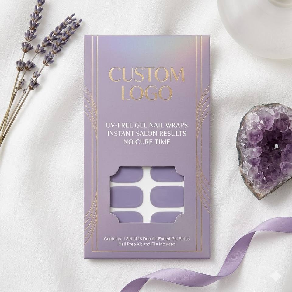Foshan Mino Research Biotechnology Co., Ltd. Wholesale 3D UV-Free Gel Nail Wraps Hema-Free Salon Grade Pastel Lilac Private Label...