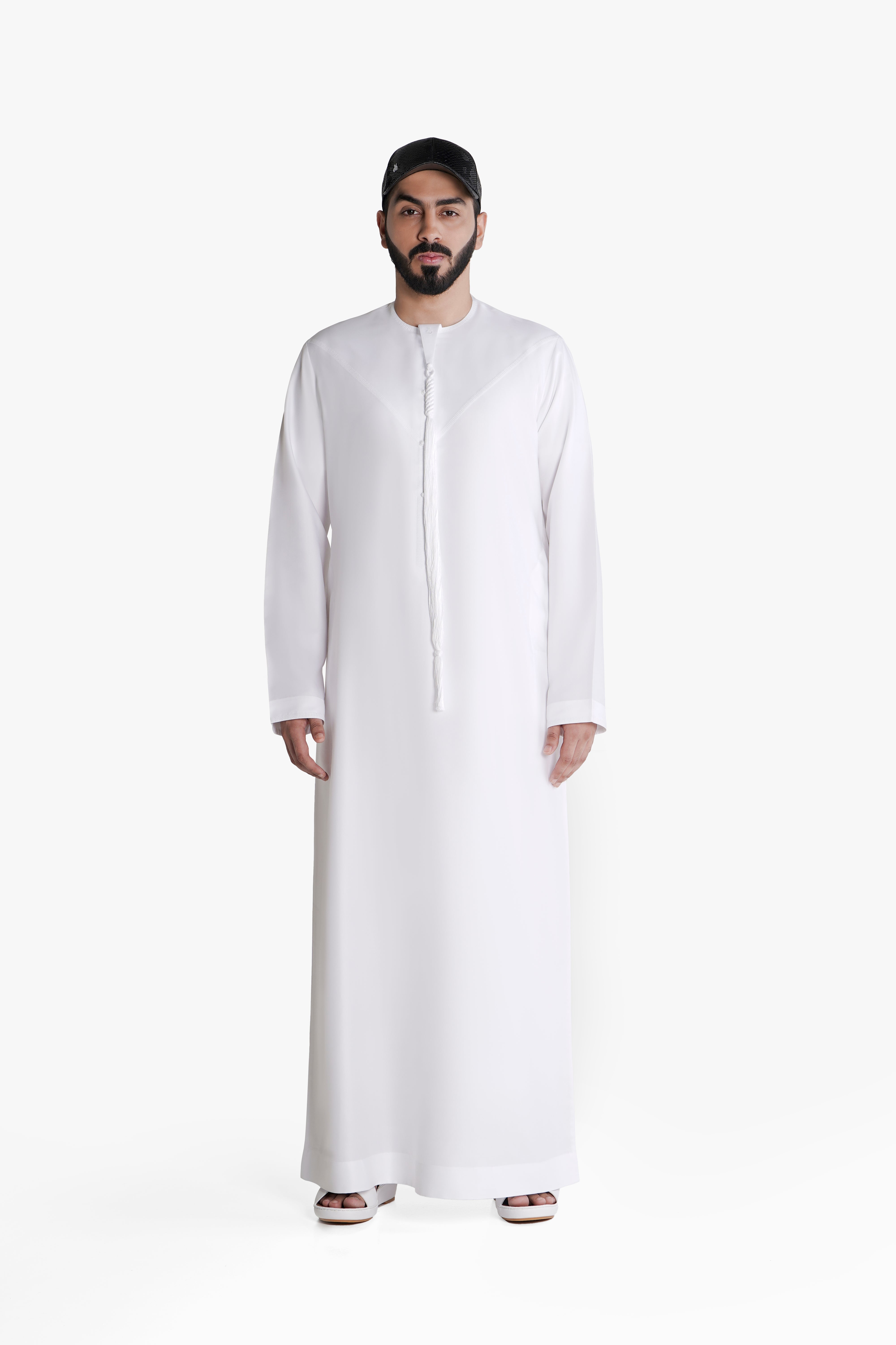 Telal Classic Kandura | UAE Arabic Kandura | Premium Japan Fabric | Pearl White | Gold Edition 3201