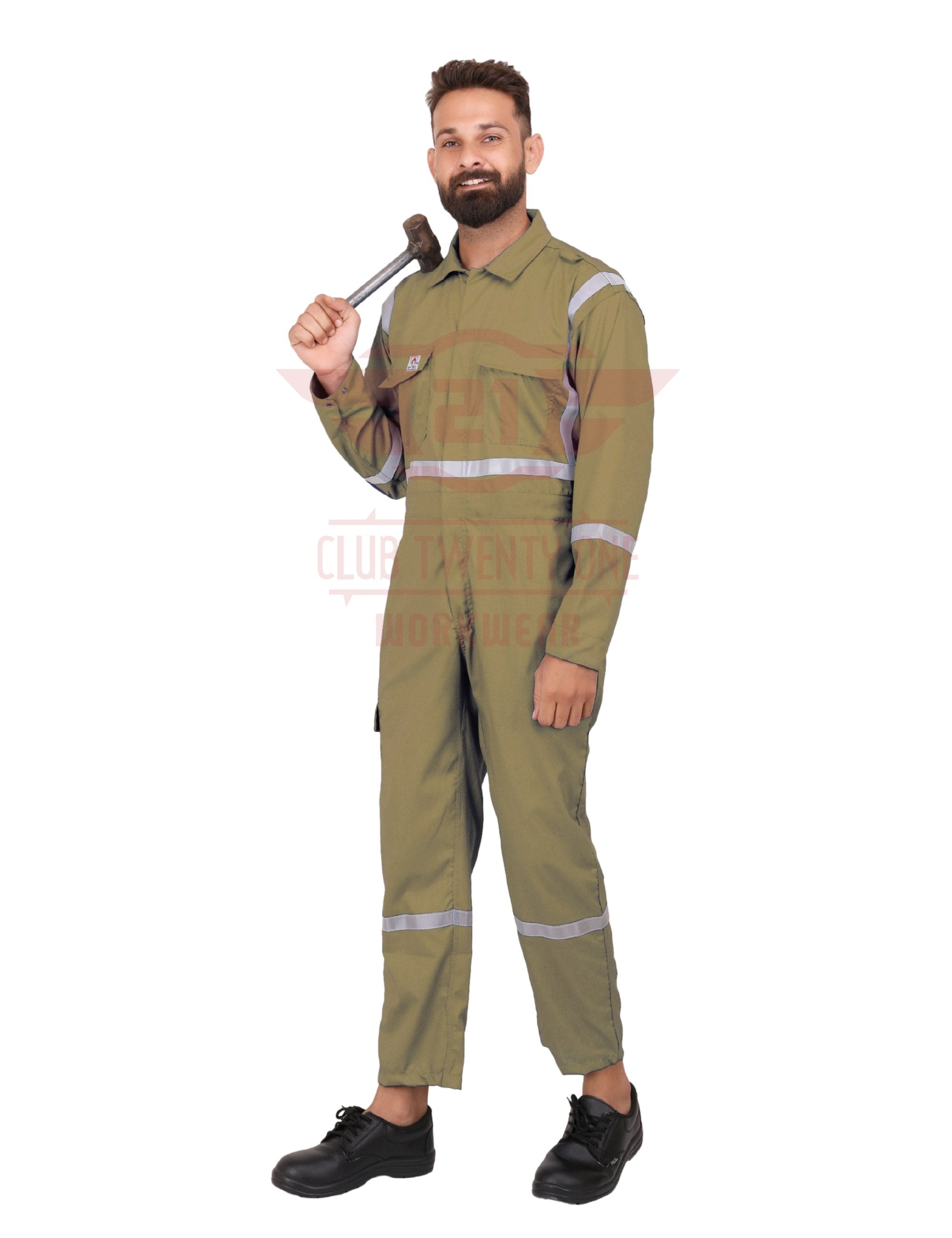 Club Twenty One Workwear (A Brand Of M/S A.C.I. Oils Pvt Ltd.) Port Flame Coverall - Beige