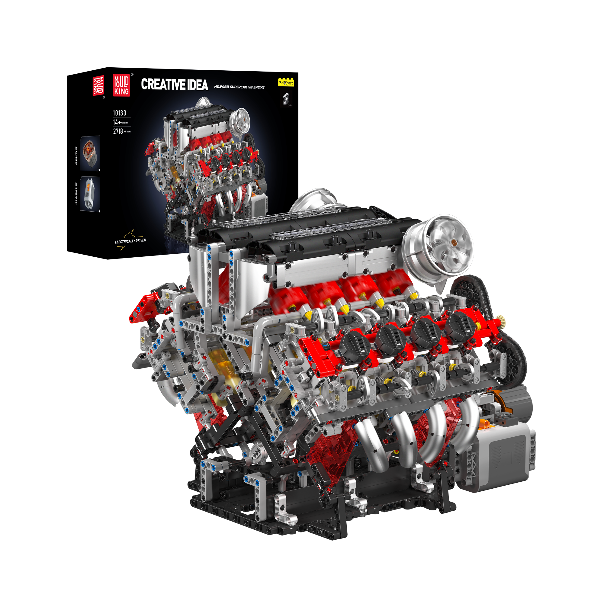 Guangdong Yuxing Technology Industry Co., Ltd. Mould King 10130 F488 Motorised V8 Engine Building Set | 2,718 Pcs