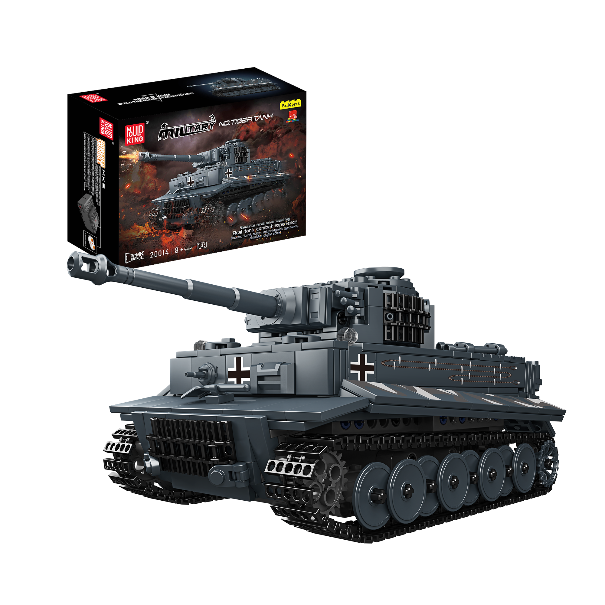 Guangdong Yuxing Technology Industry Co., Ltd. Mould King 20014S Tiger Heavy Tank Model Building Set | 850 PCS