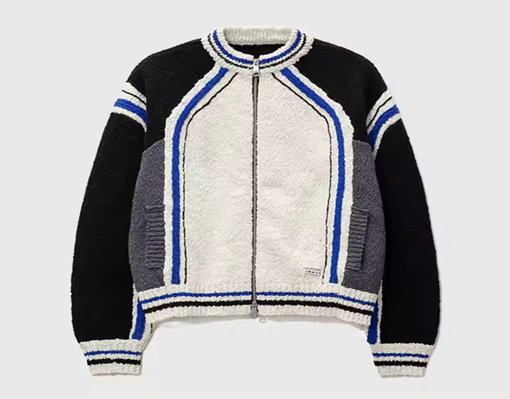 Guangzhou Shangsi Fashion Co., Ltd. Custom Knitted Sweater Crew Neck Long Sleeves Preppy Style Cotton Striped Jumper Cardigan...