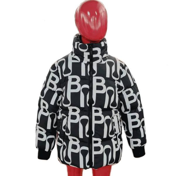 2024 Winter New Children's Jacket Boys' Fashion Gradient Warm Duck Thick Coat Middle Big Children's Cold-Proof Coat Zipper