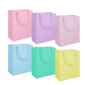 Custom Logo 8 X 4 X 10 Inch Reusable Tote Treat Bag Bulk Non-Woven Gift Bag For Wedding Birthday Party Gifts Wrapping Supplies