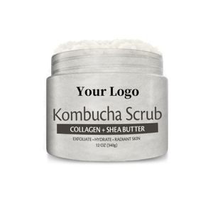 Custom Logo Factory Price Kombucha Body Scrub and Skin Exfoliator with Collagen and Shea Butter Gently Exfoliate Face Body