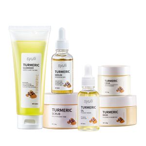 Acne Skincare Face Serum Tumeric Facial Turmeric Skin Care Set Private Label Organic Natural Anti Aging Korea Adults Female
