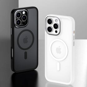 VOKAMO New Frosted Magnetic Phone Case For iPhone 16 Translucent Magnet Phone Case with Alloy Camera Frame Protective Case For iPhone 16