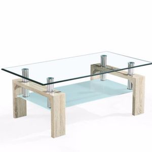 Center Table Living Room Furniture Coffee Table MDF and Tempered Glass Modern Customized Console Table 100
