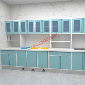 Vertical Stainless Steel Medical Cabinet 3 Buckets 2 Doors Tool Storage Instrument Display Private Hospitals Clinics Metal