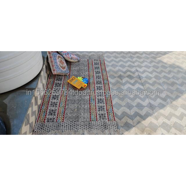 M/s Textiles Vogue Best Quality Designer Collection Kids Rug Multi-Color Cotton with Embroidery Indoor Outdoor Accent for Living Dining Room Prayer