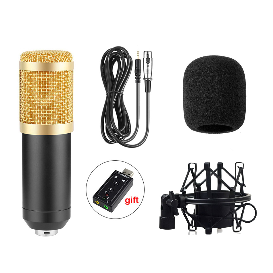 condenser microphone  BM-800 Microphone Sound Recording Microphone with Shock Mount for Radio Braodcasting Singing