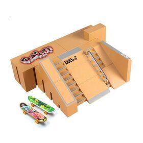 Finger Skateboard Park 5pcs Skate Park Kit Ramp Parts Mini Fingerboard Rails Starter with 5 Decks,fingerboards Silicone Mat Set