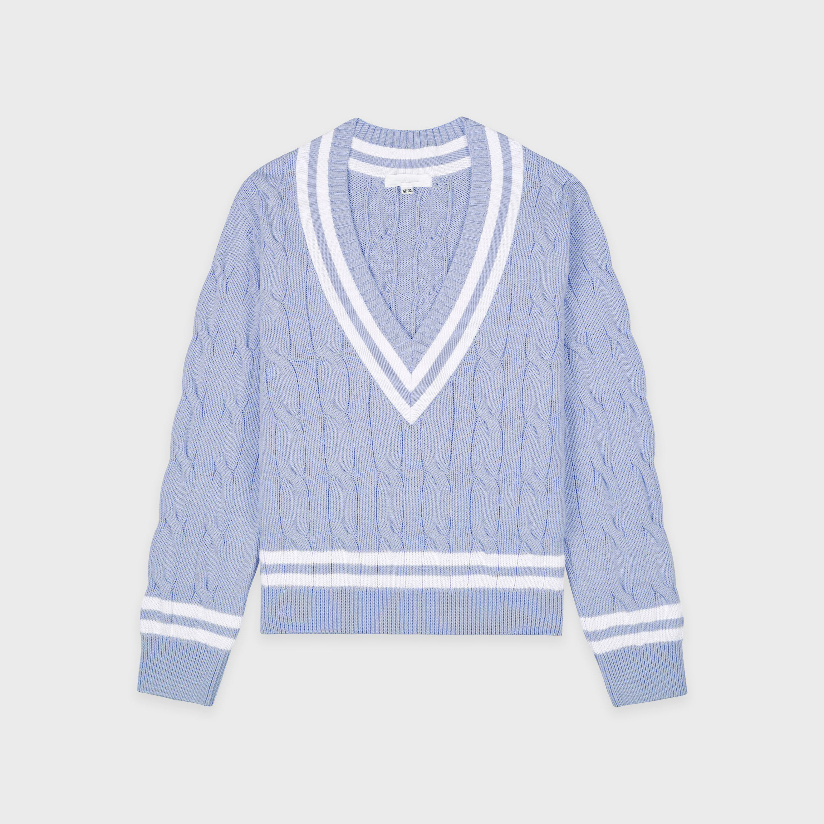 Custom design fashion knitwear casual cotton logo knit pullover top v neck winter cotton long sleeve knitted cable women sweater