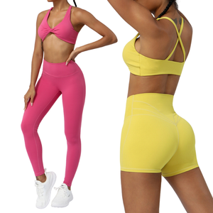 3 pieces workout sets for women yoga leggings shorts workout clothing gym fitness sets