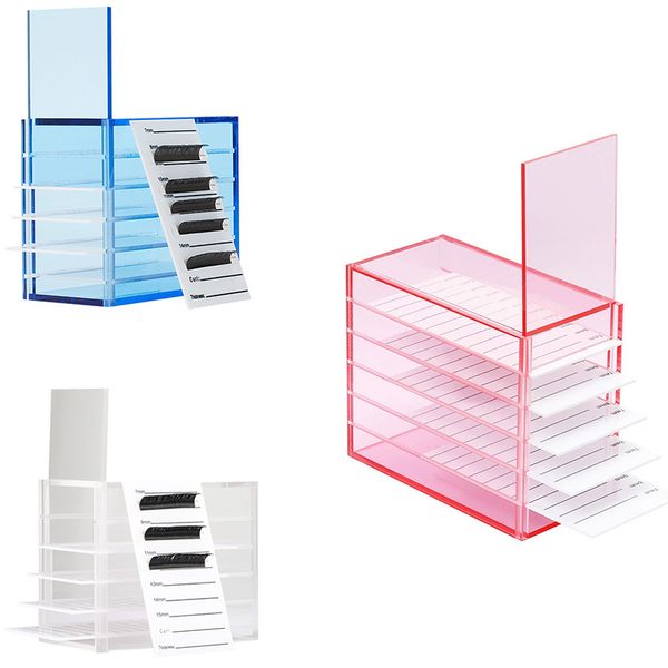 Multifunctional False Lashes Storage Box Organizer with 5 Layers Acrylic Pallet Holder Grafting Eyelash Extension Makeup Tool