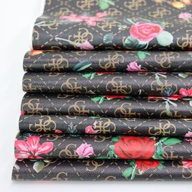 Wholesale Custom Embossed Print Leather Pvc Microfiber Synthetic Faux Leather Fabric