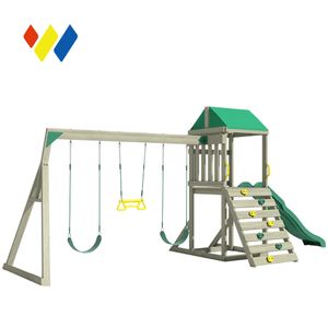 Kids Wooden Toys Playground Backyard Play Set Tower Outdoor Jungle Gym Kids Wood Garden Playground Swing Set Slides For Kids