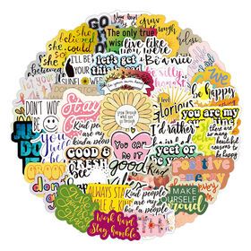 Wholesale Decorative Cute Water Bottles Book Journaling Laptop Inspirational Words  Anime Cartoon Sticker
