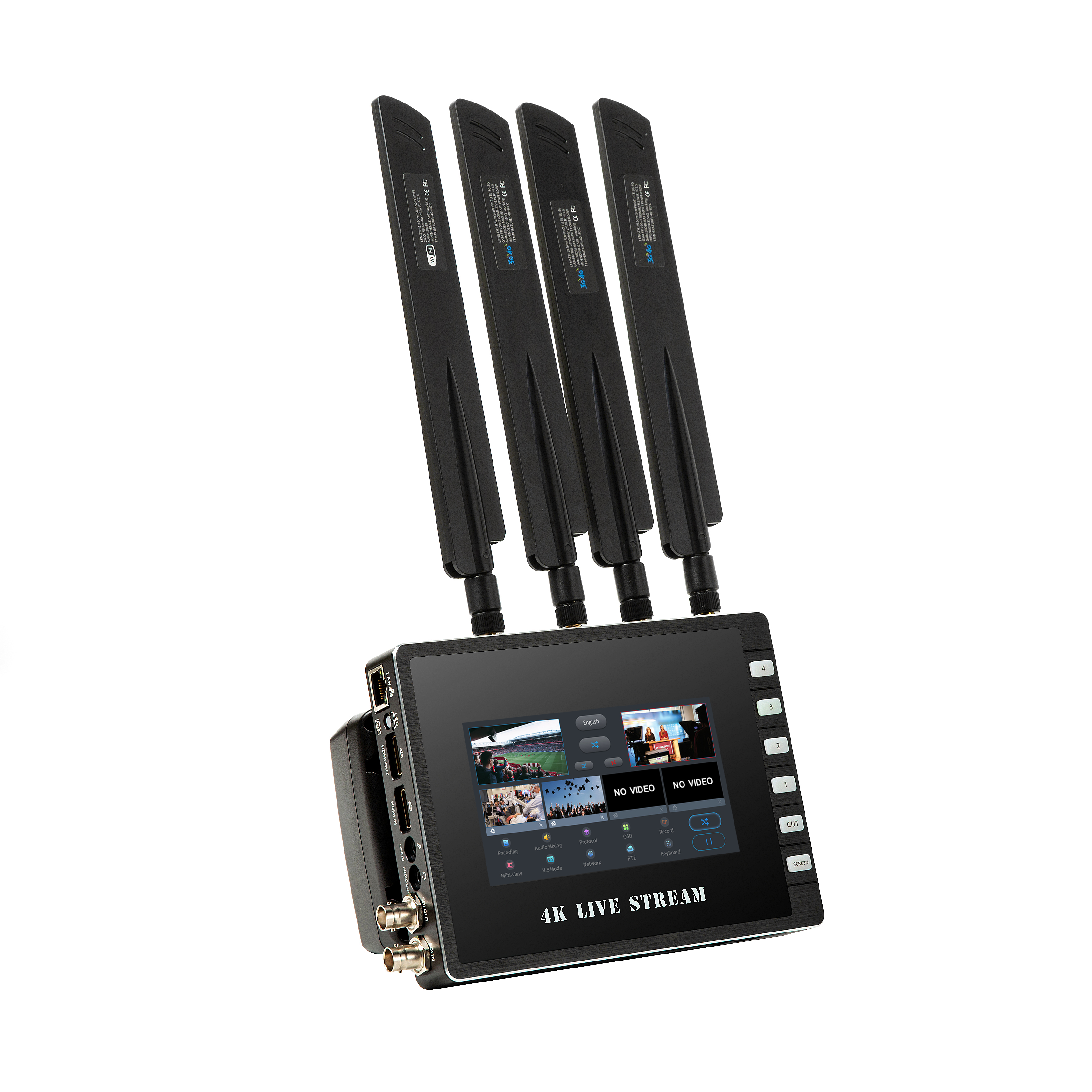 K21 3 Sim Cards Bonding Router 4G WIFI LAN HDMI SDI H.265 H264 4K Video Switcher Mixer Encoder Decoder RTMP RTMPS SRT