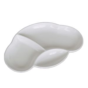 High quality durable irregular plastic ware melamine 3 compartment dinner plates