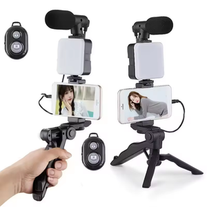 GREATYYT LED Light Microphone Tripod Handheld Video Lighting Kit Camera Phone Octopus Mini Selfie Stick with Light