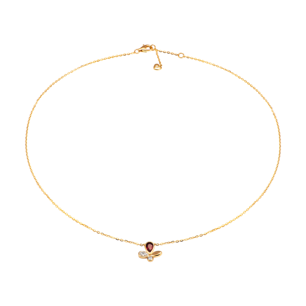 Custom Jewelry Factory High End 18K Yellow Gold Necklace With Ruby Gemstone For Women Brand OEM and ODM