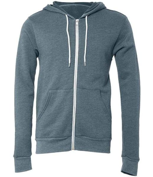 Men's Solid Color Full Zip-Up Hoodie with Print Design Winter Gym Hoodies-ODM Wholesale Blank Full Hoodie Cover