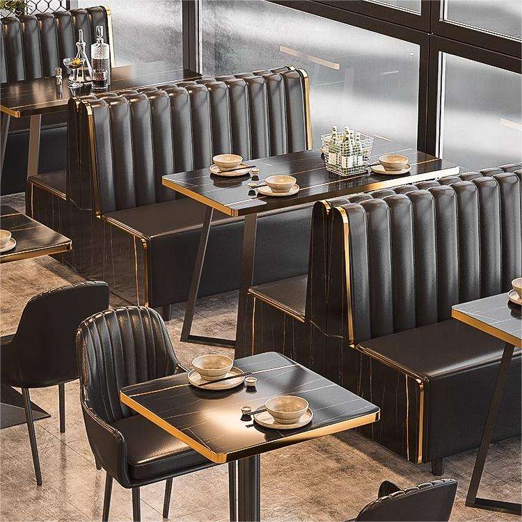Restaurant Booth PU Leather Multiple Color Modern Commercial Use Sofa Bench Booth used Restaurant Furniture With High Back