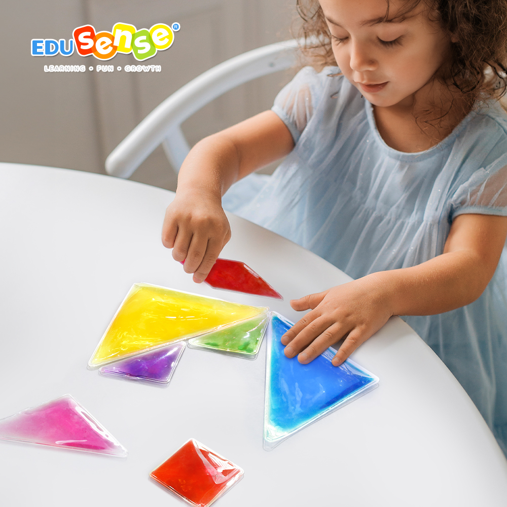 Custom Squidgy Tangram Puzzle Kindergarten Montessori Educational Toys Stem Sensory Play Liquid Filled Geometric Shapes CPC