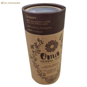Custom Logo Paper Tube Food Grade Kraft Paper Tube Tea Paper Tube With Clear Window