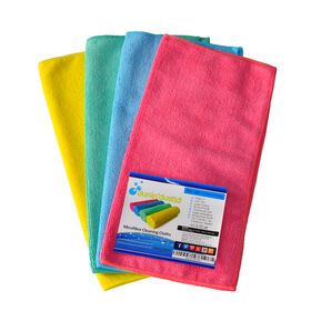 Microfiber Cleaning Cloths, 8 or 12pcs Pack Cleaning Rag,Cleaning Towels with 4 Color Assorted,16"X16" (Green/Blue/Yellow/Pink)